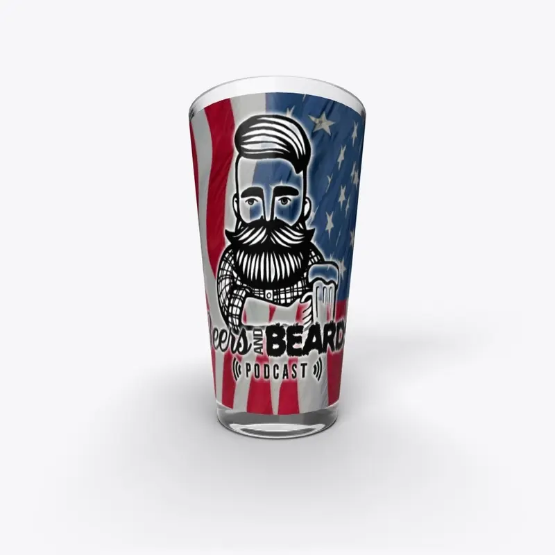 Beers and Beards USA Pint Glass